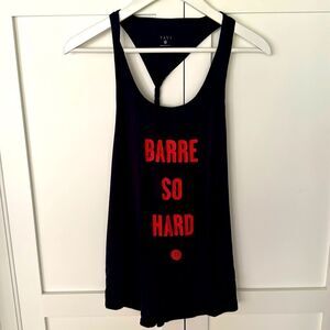 Pure Barre x Tavi Twisted Racerback Tank, Small - “Barre So Hard”